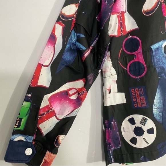 G-Star RAW Rovic Field Jacket Allover Printed Sustainability Artsy Novelty - Picture 13 of 16